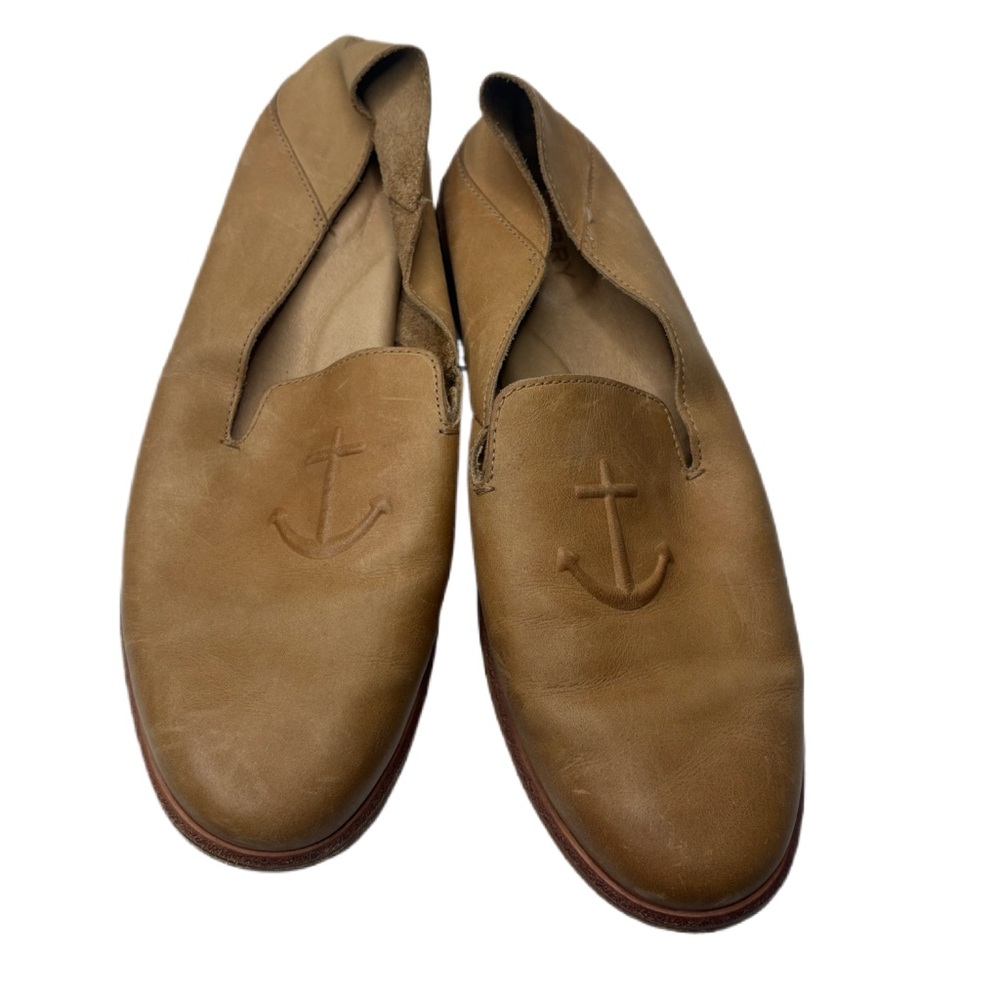 Sperry Tan Soft Leather Loafers with Nautical Design 10